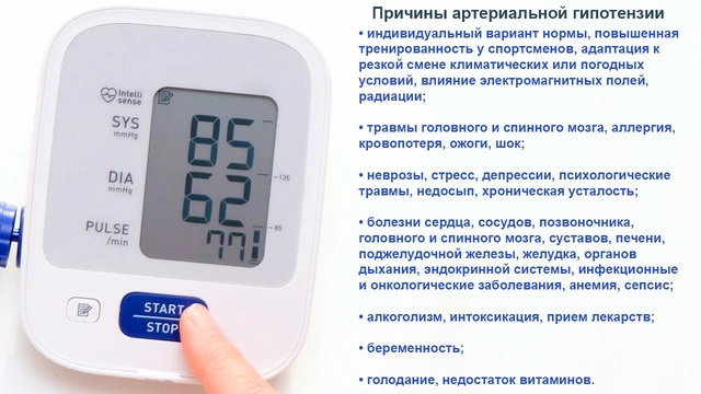 Возможные причины артериальной гипотензии