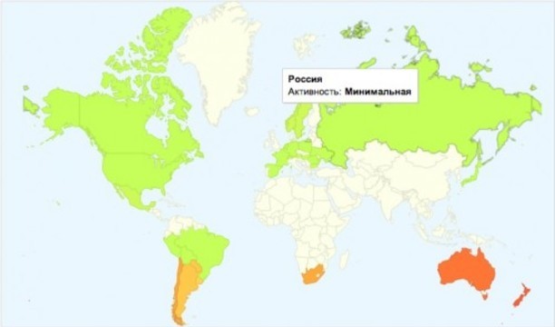 Карта распространения птичьего гриппа в россии