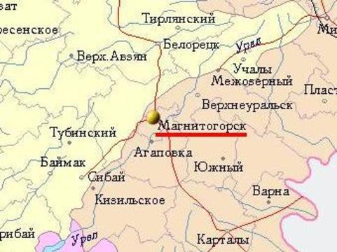 Где находится магнитогорск карта