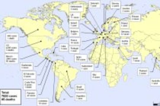 Количество заболевших новым гриппом превысило [семь с половиной тысяч]