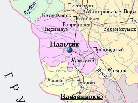 Г нальчик карта россии